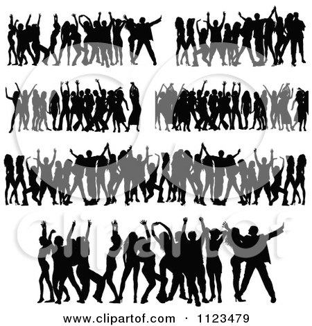 Clipart Of Silhouetted Dancers 4 - Royalty Free Vector Illustration by dero