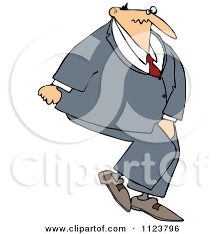 Cartoon Of A Businessman Needing To Use The Restroom - Royalty Free Vector Clipart by djart