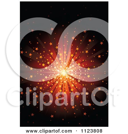 Clipart Of A Red And Orange Starburst Tunnel - Royalty Free Vector Illustration by dero