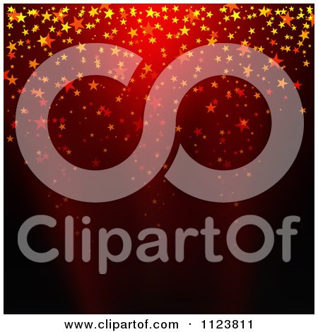 Clipart Of A Red Star Burst Background - Royalty Free Vector Illustration by dero