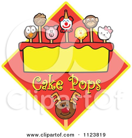 Cartoon Of A Cake Pops Logo With Copyspace 5 - Royalty Free Vector Clipart by Mascot Junction