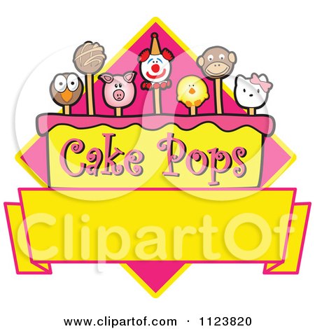 Cartoon Of A Cake Pops Logo With Copyspace 4 - Royalty Free Vector Clipart by Mascot Junction
