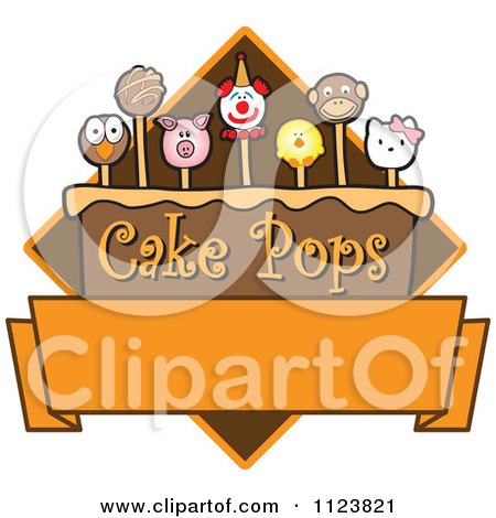 Cartoon Of A Cake Pops Logo With Copyspace 3 - Royalty Free Vector Clipart by Mascot Junction
