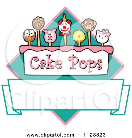 Cartoon Of A Cake Pops Logo With Copyspace 2 - Royalty Free Vector Clipart by Mascot Junction