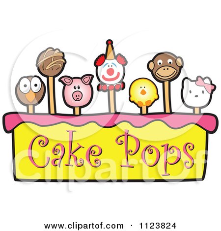 Cartoon Of A Cake Pops Logo 2 - Royalty Free Vector Clipart by Mascot Junction