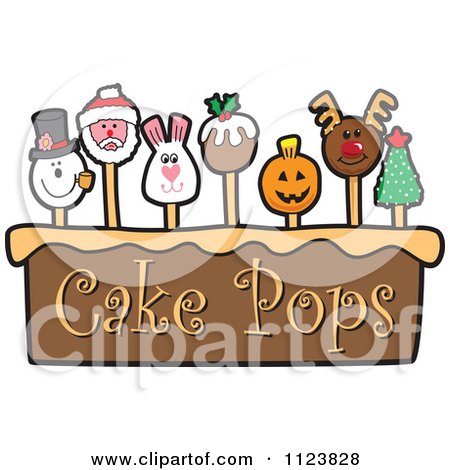 Cartoon Of A Cake Pops Logo 4 - Royalty Free Vector Clipart by Mascot Junction