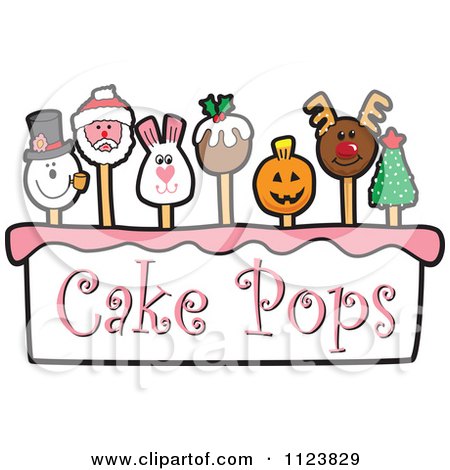 Cartoon Of A Cake Pops Logo 5 - Royalty Free Vector Clipart by Mascot Junction