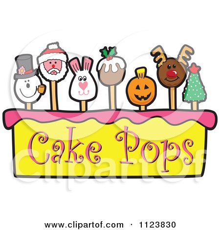 Cartoon Of A Cake Pops Logo 6 - Royalty Free Vector Clipart by Mascot Junction