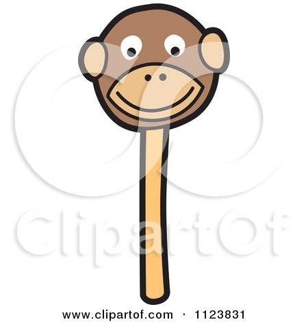 Cartoon Of A Monkey Cake Pop Dessert - Royalty Free Vector Clipart by Mascot Junction