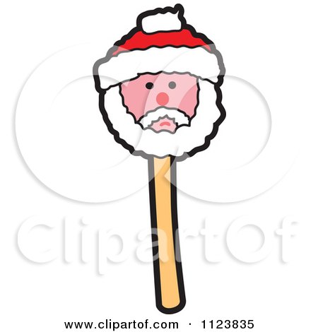 Cartoon Of A Santa Cake Pop Dessert - Royalty Free Vector Clipart by Mascot Junction