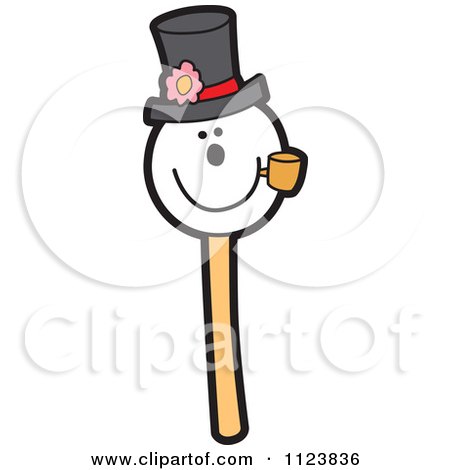 Cartoon Of A Snowman Cake Pop Dessert - Royalty Free Vector Clipart by Mascot Junction