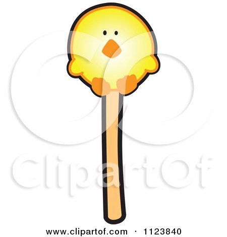 Cartoon Of A Chick Cake Pop Dessert - Royalty Free Vector Clipart by Mascot Junction