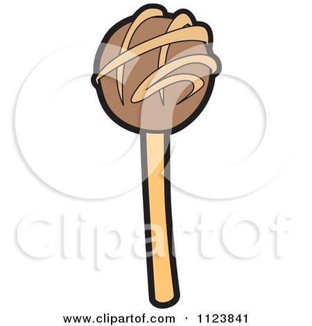 Cartoon Of A Chocolate Cake Pop Dessert - Royalty Free Vector Clipart by Mascot Junction