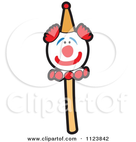 Cartoon Of A Clown Cake Pop Dessert - Royalty Free Vector Clipart by Mascot Junction