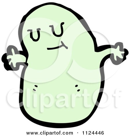 Fantasy Cartoon Of A Green Alien Or Monster - Royalty Free Vector Clipart by lineartestpilot