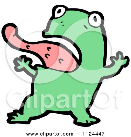 Fantasy Cartoon Of A Green Alien Or Monster - Royalty Free Vector Clipart by lineartestpilot