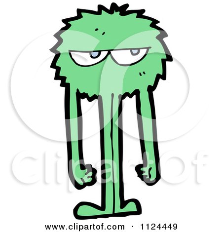 Fantasy Cartoon Of A Green Alien Or Monster - Royalty Free Vector Clipart by lineartestpilot