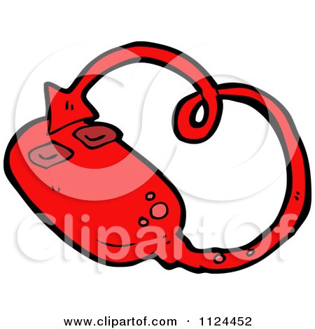Fantasy Cartoon Of A Red Demonic Computer Mouse 2 - Royalty Free Vector Clipart by lineartestpilot