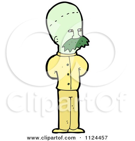 Fantasy Cartoon Of A Green Zombie - Royalty Free Vector Clipart by lineartestpilot
