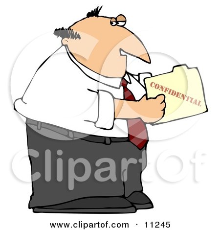 Businessman Peeking in a Confidential File Clipart Picture by djart