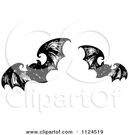 Sketched Black And White Flying Halloween Bats 1 Posters, Art Prints