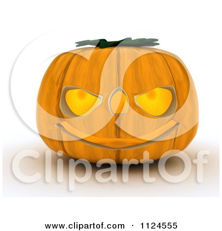 Clipart Of A 3d Evil Grinning Halloween Jackolantern Pumpkin - Royalty Free CGI Illustration by KJ Pargeter
