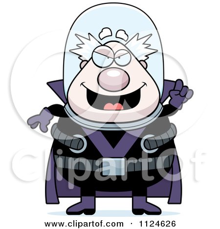 Cartoon Of A Chubby Male Villain With An Idea - Royalty Free Vector Clipart by Cory Thoman