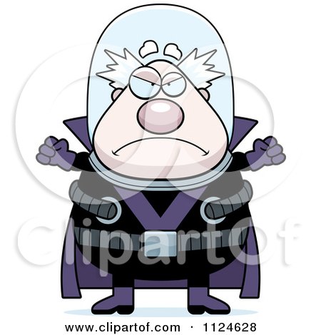 Cartoon Of An Angry Chubby Male Villain - Royalty Free Vector Clipart by Cory Thoman