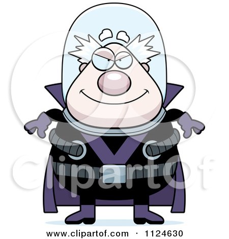 Cartoon Of An Evil Chubby Male Villain - Royalty Free Vector Clipart by Cory Thoman