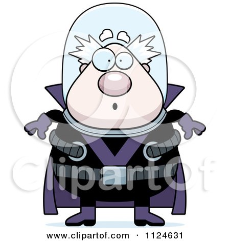 Cartoon Of A Surprised Chubby Male Villain - Royalty Free Vector Clipart by Cory Thoman