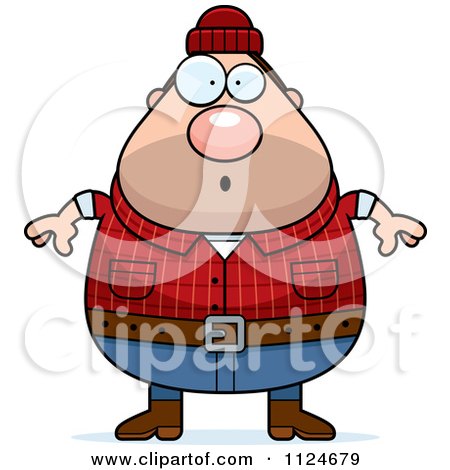 Cartoon Of A Surprised Chubby Male Lumberjack - Royalty Free Vector Clipart by Cory Thoman