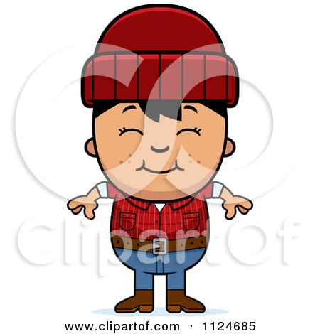 Cartoon Of A Happy Asian Lumberjack Boy - Royalty Free Vector Clipart by Cory Thoman