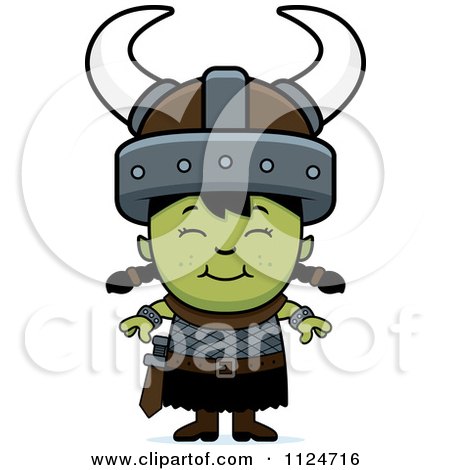 Cartoon Of A Happy Ogre Girl - Royalty Free Vector Clipart by Cory Thoman
