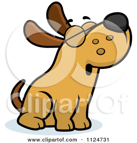 Cartoon Of A Dog Howling - Royalty Free Vector Clipart by Cory Thoman