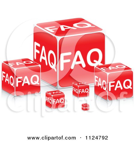 Clipart Of 3d Red FAQ Boxes - Royalty Free Vector Illustration by Andrei Marincas