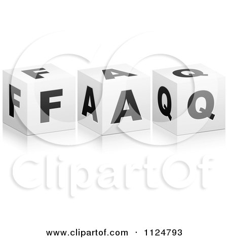 Clipart Of 3d FAQ Cubes - Royalty Free Vector Illustration by Andrei Marincas