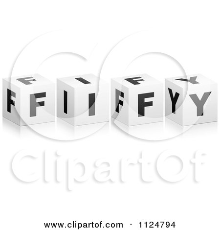Clipart Of 3d FIFTY Cubes - Royalty Free Vector Illustration by Andrei Marincas