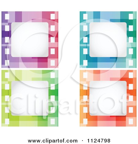 Clipart Of Colorful Film Strip Frames - Royalty Free Vector Illustration by Andrei Marincas