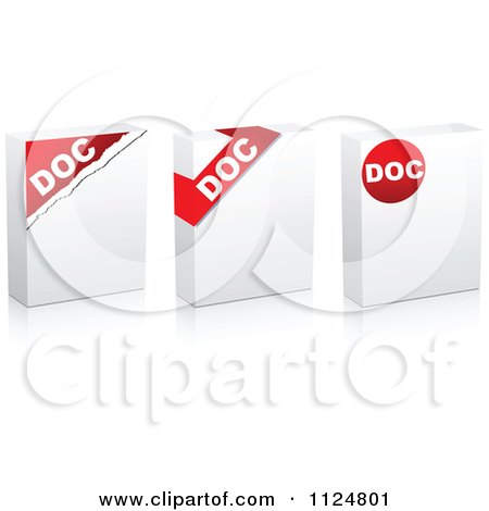 Clipart Of 3d DOC Boxes - Royalty Free Vector Illustration by Andrei Marincas