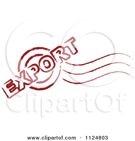 Clipart Of A Red Export Postmark Stamp - Royalty Free Vector Illustration by Andrei Marincas