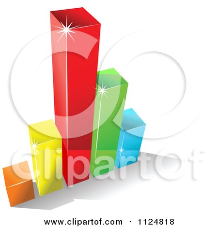 Clipart Of A 3d Colorful Bar Graph And Shadow 9 - Royalty Free Vector Illustration by Vector Tradition SM