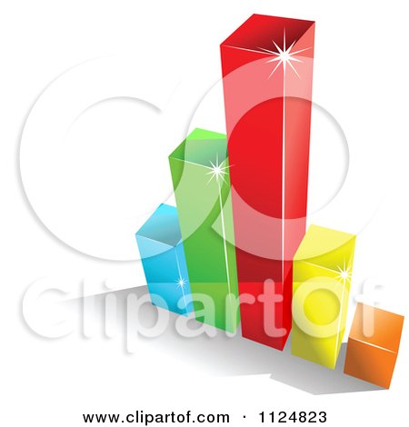 Clipart Of A 3d Colorful Bar Graph And Shadow 4 - Royalty Free Vector Illustration by Vector Tradition SM