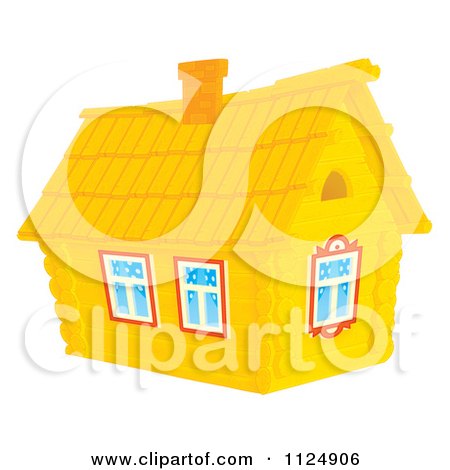 Cartoon Of A Cabin Home - Royalty Free Clipart by Alex Bannykh