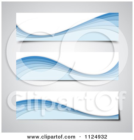 Clipart Of Blue Wave Website Banners - Royalty Free Vector Illustration by vectorace