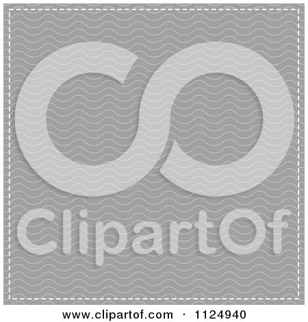 Clipart Of A Blue Wave Background With A Sewn Border - Royalty Free Vector Illustration by vectorace