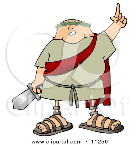 Roman Soldier Holding a Sword Clipart Picture by djart