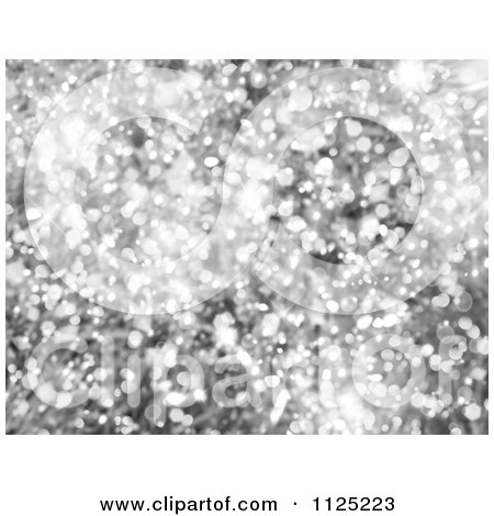 Clipart Of A Silver Christmas Bokeh Light Sparkle Background - Royalty Free CGI Illustration by KJ Pargeter