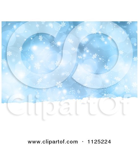 Clipart Of A Blue Bokeh Sparkle And Snowflake Background - Royalty Free CGI Illustration by KJ Pargeter
