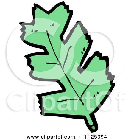 Cartoon Of A Green Leaf 4 - Royalty Free Vector Clipart by lineartestpilot