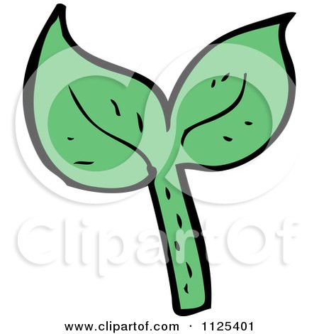 Cartoon Of Green Leaves - Royalty Free Vector Clipart by lineartestpilot